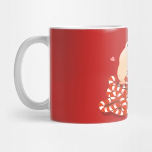 Candy Cane Racoon Mug